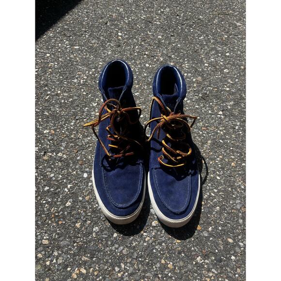 Polo Blue Calf Suede High Top Sneakers Mens 9.5 Rawhide Laces Preppy Streetwear main image 11